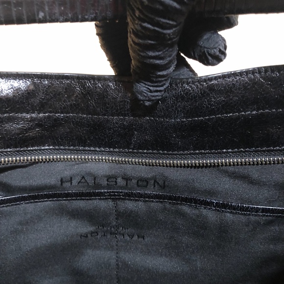 Halston Heritage Black Hobo Shoulder Handbag BLACK Leather & BLACK Suede - Picture 3 of 14